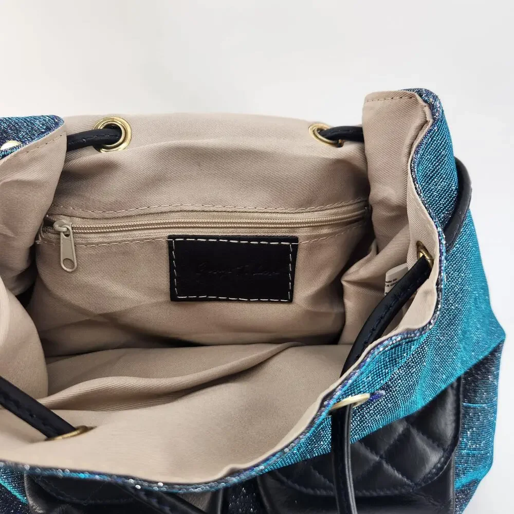 Cerulean Blue Leather Backpack by George‎ J. Love Made in Italy